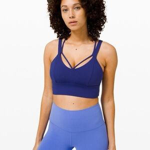 Lululemon Dark Blue Pushing Limits Criss Cross Sports Bra